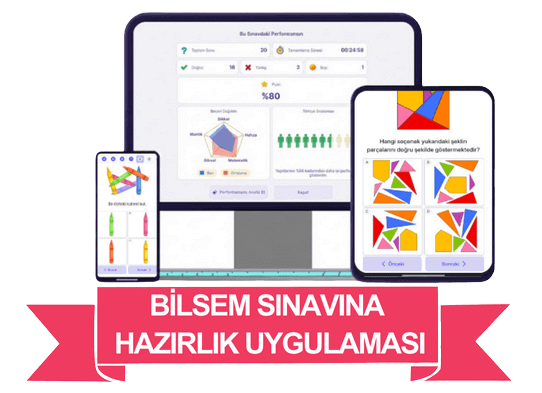 bilsem sınavına hazırlık uygulaması